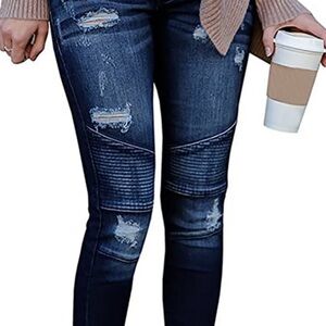 Distressed Blue Jeans for‎ Women